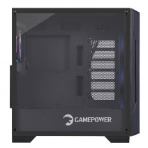 GamePower Savagis 650W 80+ Bronze ATX 4* ARGB Fan Temperli Cam Hub Siyah Gaming Kasa